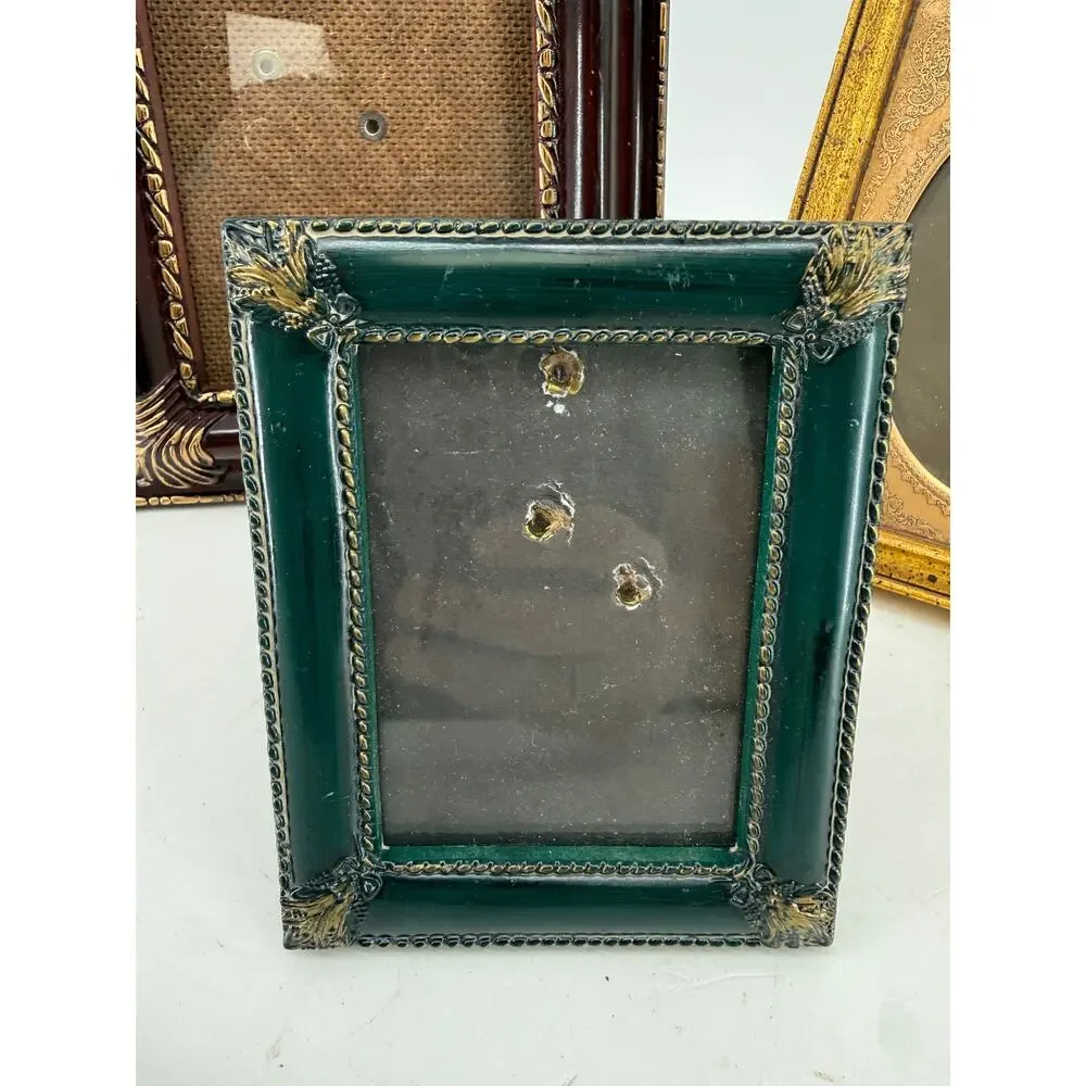 Ornate Resin Picture Frames Gold Brass Mat 3x5 4x6 Double Oval Lot 3 Old World